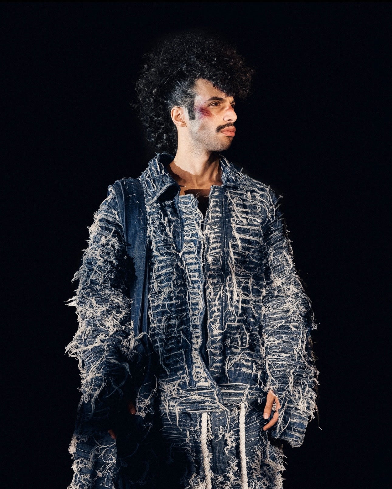 layered ripped jacket & layered ripped pants