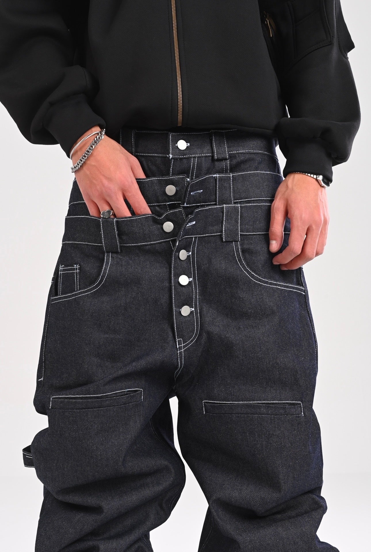 Raw Denim Bootcut Pants