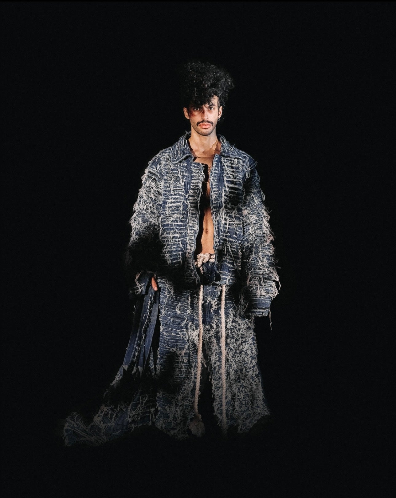 layered ripped jacket & layered ripped pants