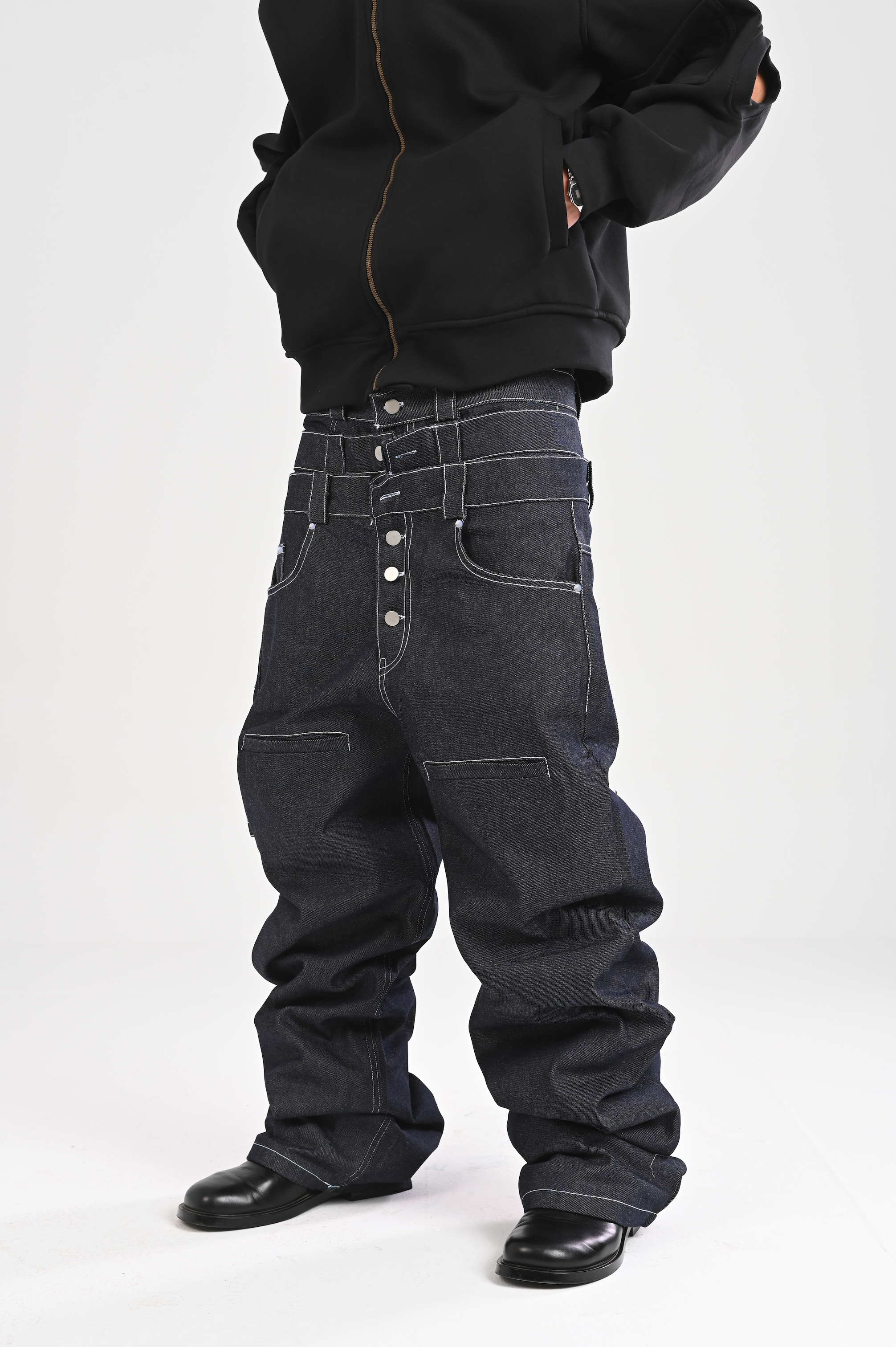 Raw Denim Bootcut Pants