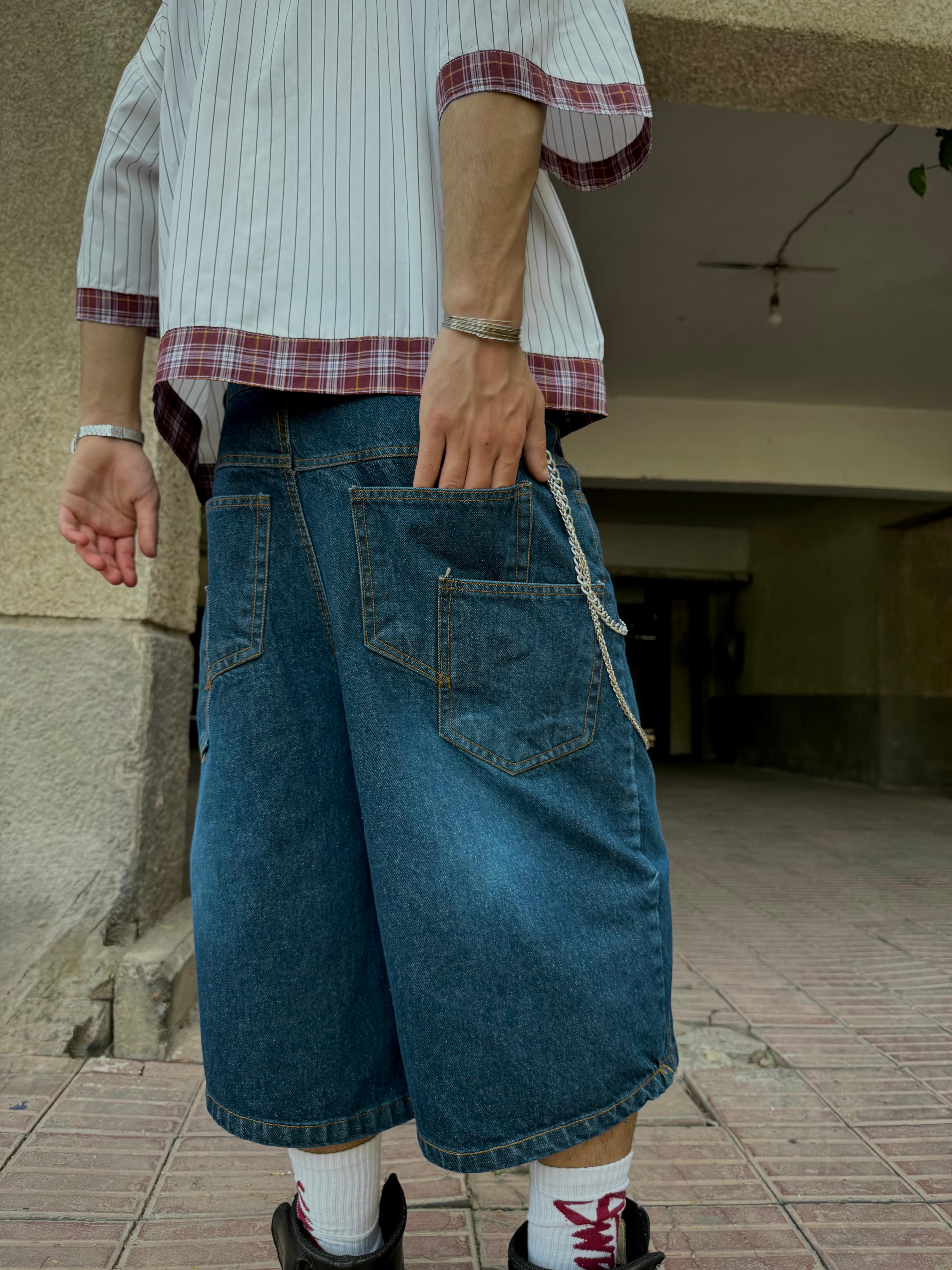 jorts raw denim 